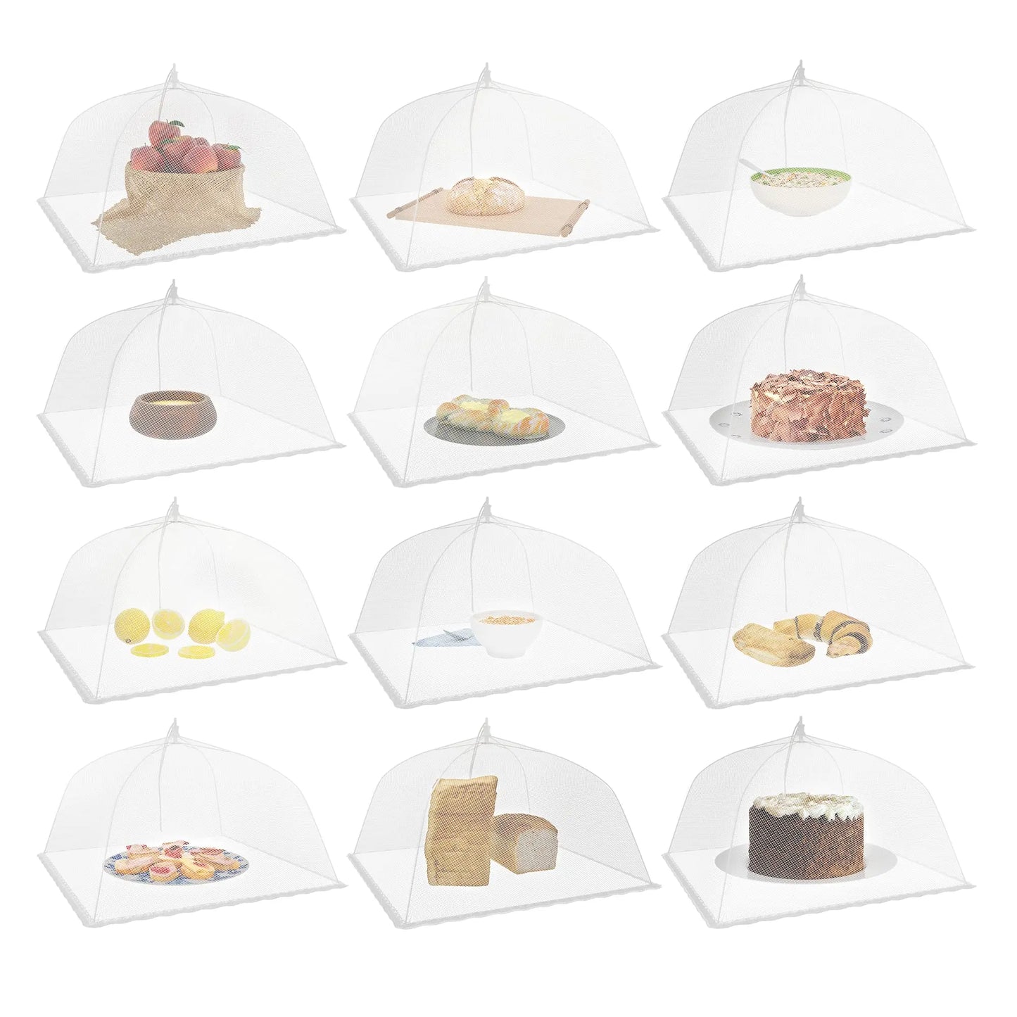 FreshGuard Picnic Covers – Collapsible Mesh Food Tents for Outdoor Use | Pop-Up Fly Nets (3/6/12 Pack)