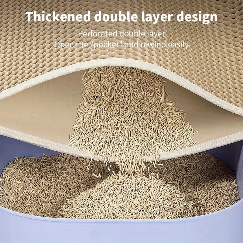 HoneyPaws™ – XL Cat Litter Trap Mat with Honeycomb Design