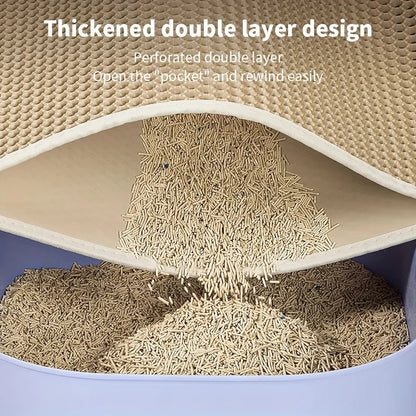 HoneyPaws™ – XL Cat Litter Trap Mat with Honeycomb Design