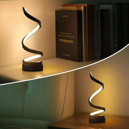 GlowSpire LED Lamp – Dimmable Spiral Table Light for Home & Office Decor