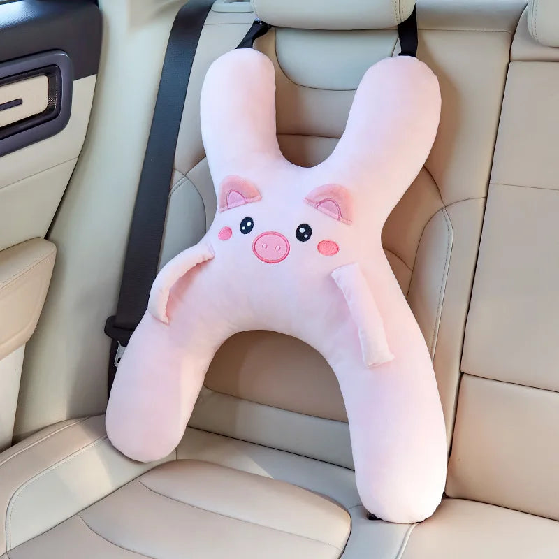 HeadHug Car Pillow – Neck & Head Support Cushion for Kids | Seat Belt Sleeping Aid for Long Trips