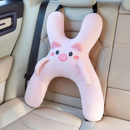HeadHug Car Pillow – Neck & Head Support Cushion for Kids | Seat Belt Sleeping Aid for Long Trips