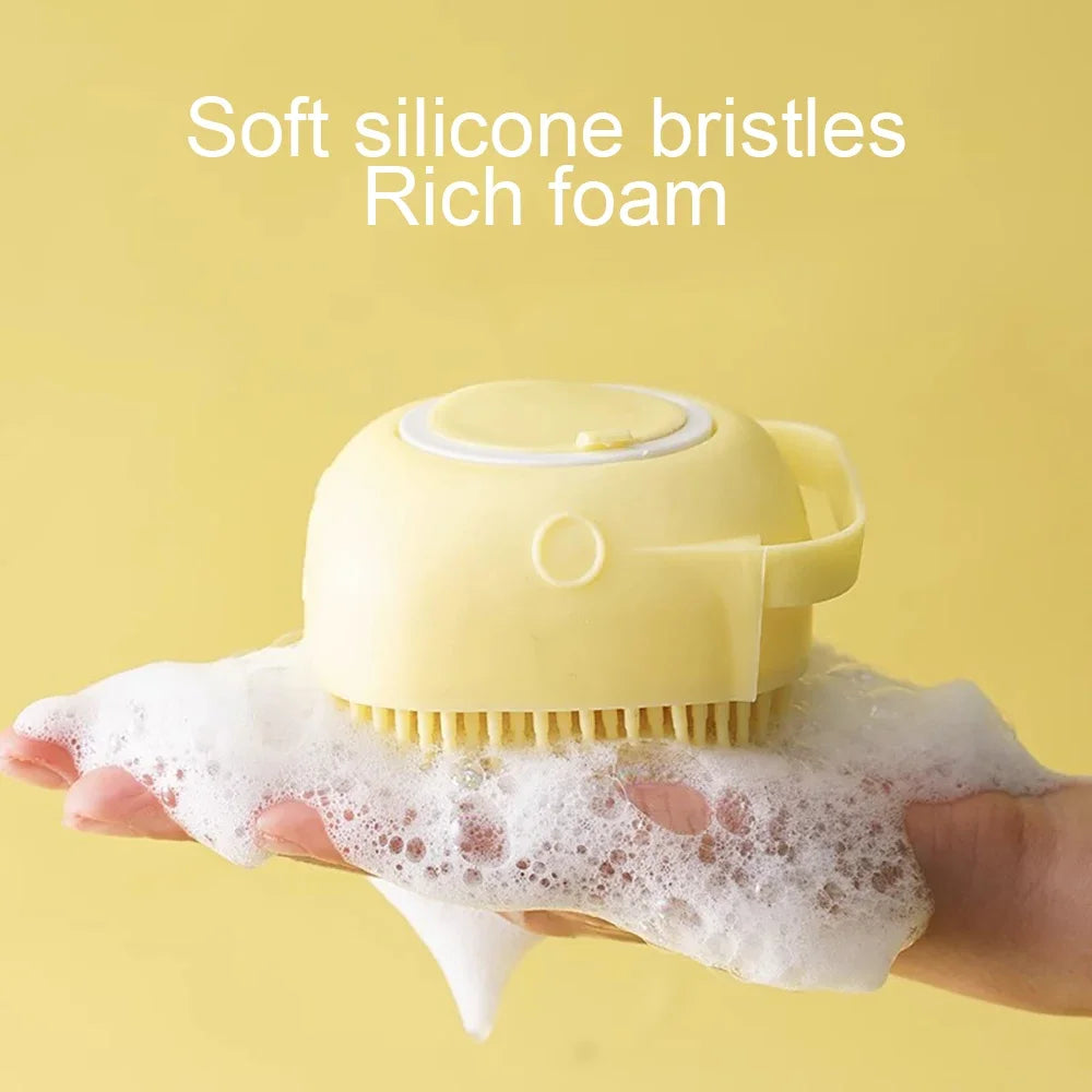 PawSoak Grooming Brush – Soft Silicone Bath & Massage Brush for Dogs and Cats