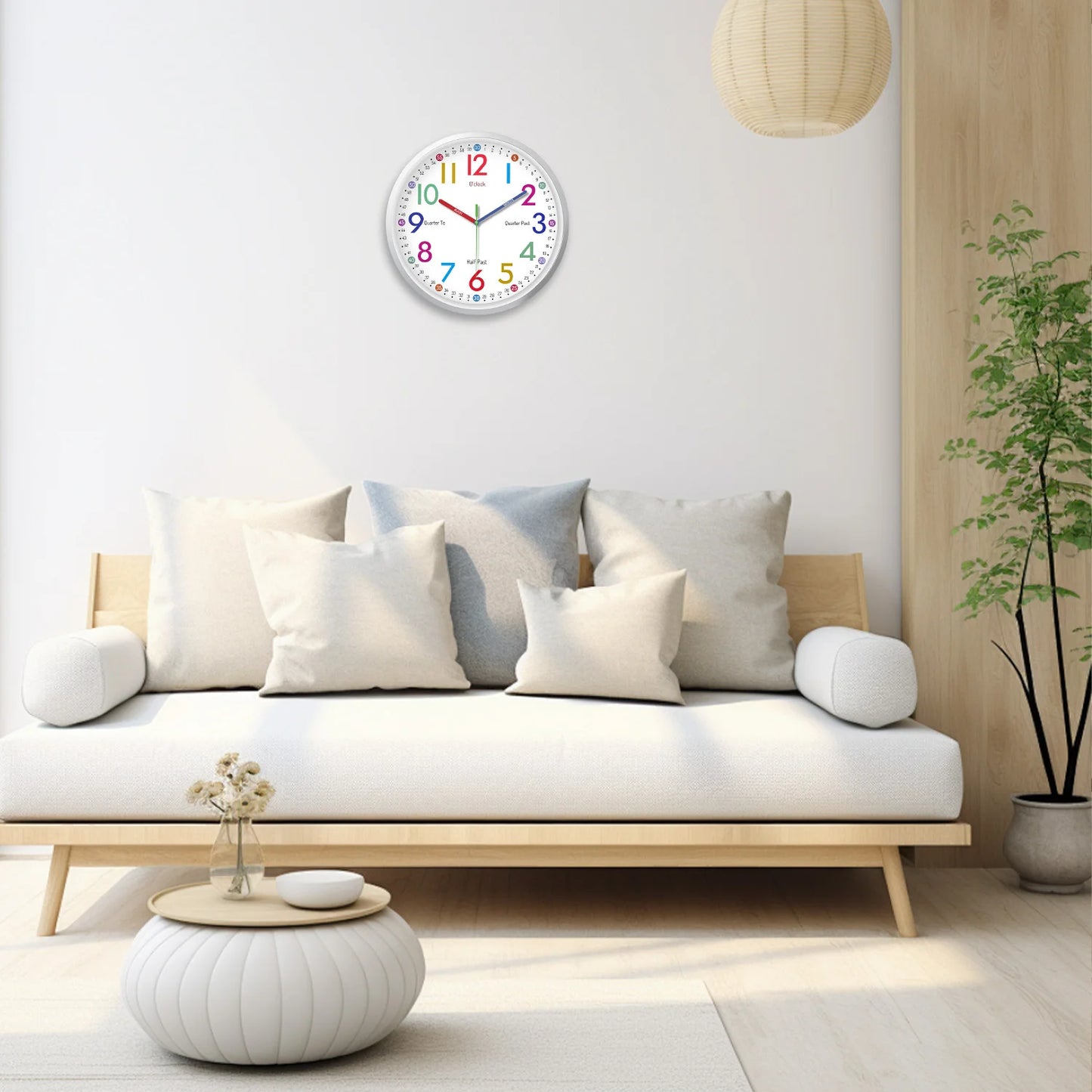 SleekTime Silent Clock – 8-Inch Modern Plastic & Glass Wall Clock | Silent Quartz Movement