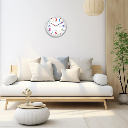 SleekTime Silent Clock – 8-Inch Modern Plastic & Glass Wall Clock | Silent Quartz Movement