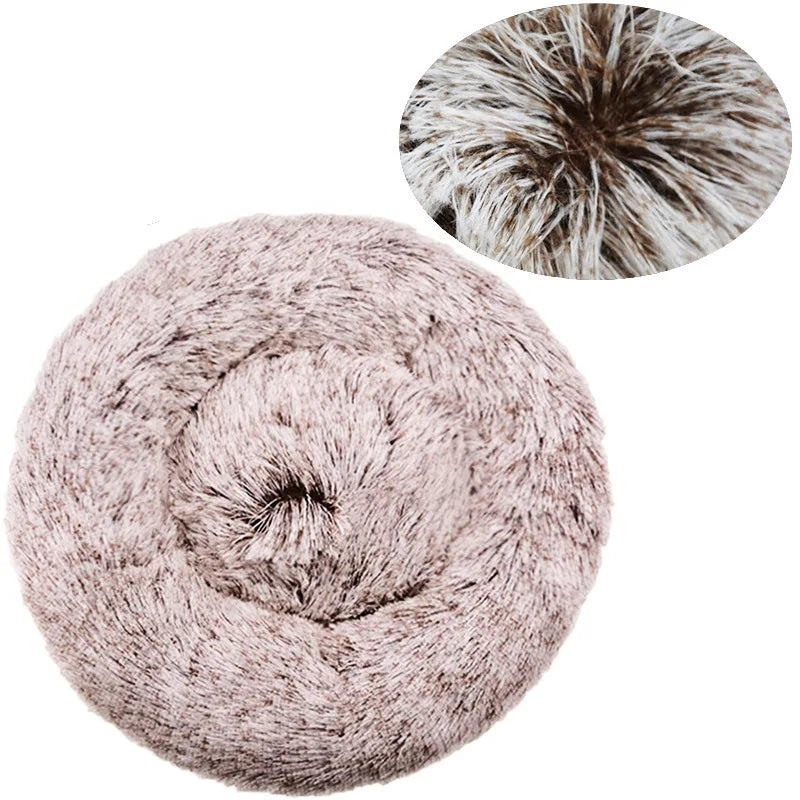 SnuggleNest Pet Bed – Round Plush Bed for Cats & Dogs (Winter Warm, 40–90cm)