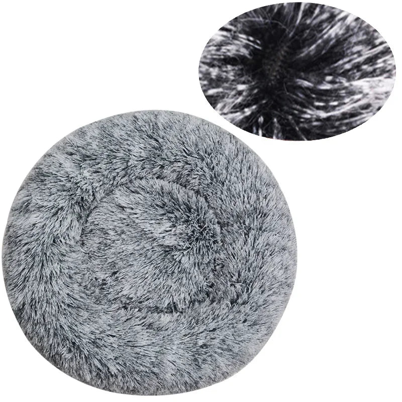 SnuggleNest Pet Bed – Round Plush Bed for Cats & Dogs (Winter Warm, 40–90cm)
