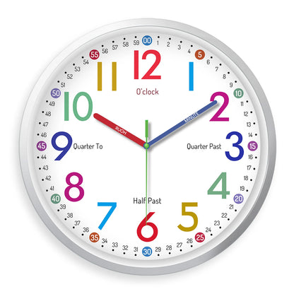 SleekTime Silent Clock – 8-Inch Modern Plastic & Glass Wall Clock | Silent Quartz Movement