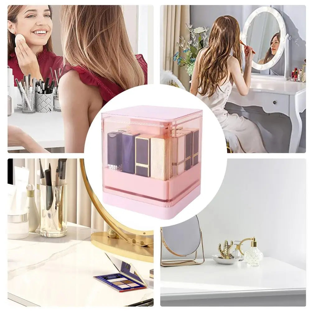 LuxeTidy™ Acrylic Lipstick & Perfume Display – Home & Travel Storage Box
