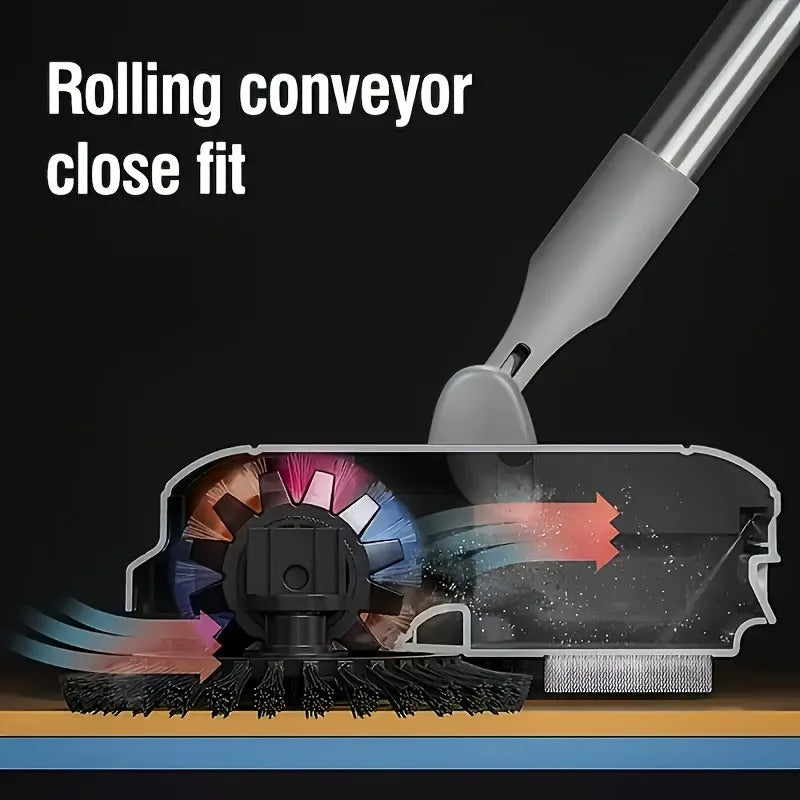 SpinSweep Floor Cleaner – Push-Type Manual Sweeper with Rotating Head | Long Handle Mop for Hardwood & Tiles