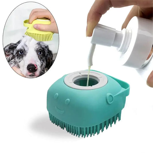 PawSoak Grooming Brush – Soft Silicone Bath & Massage Brush for Dogs and Cats