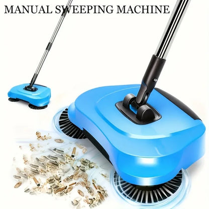 SpinSweep Floor Cleaner – Push-Type Manual Sweeper with Rotating Head | Long Handle Mop for Hardwood & Tiles