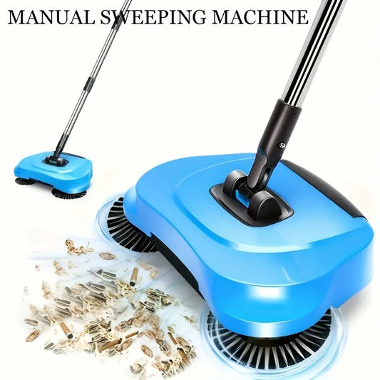 SpinSweep Floor Cleaner – Push-Type Manual Sweeper with Rotating Head | Long Handle Mop for Hardwood & Tiles