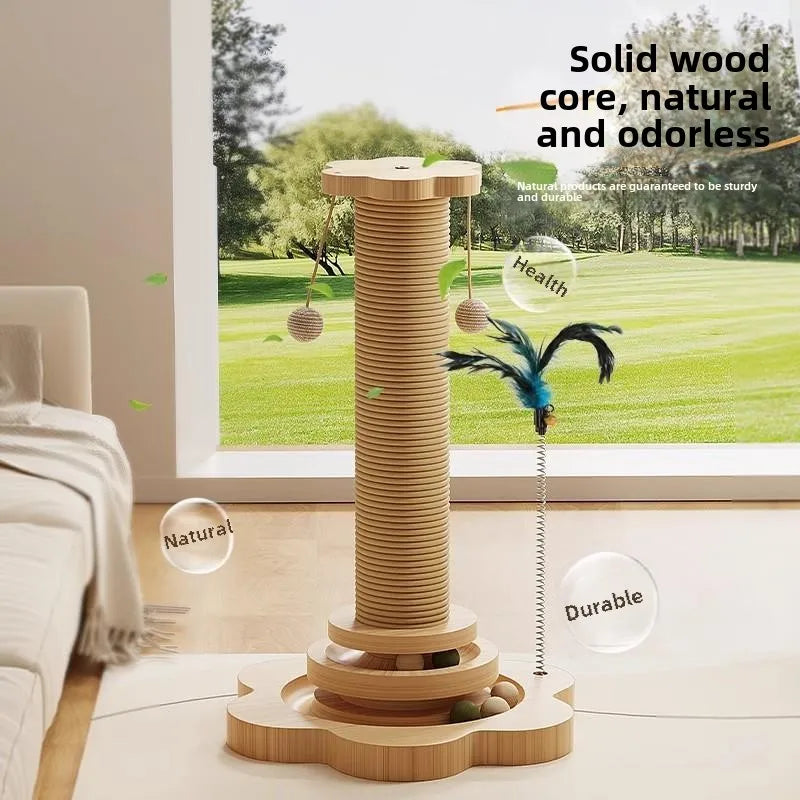ScratchSpire™ – Self-Care Claw Board & Vertical Cat Play Pole