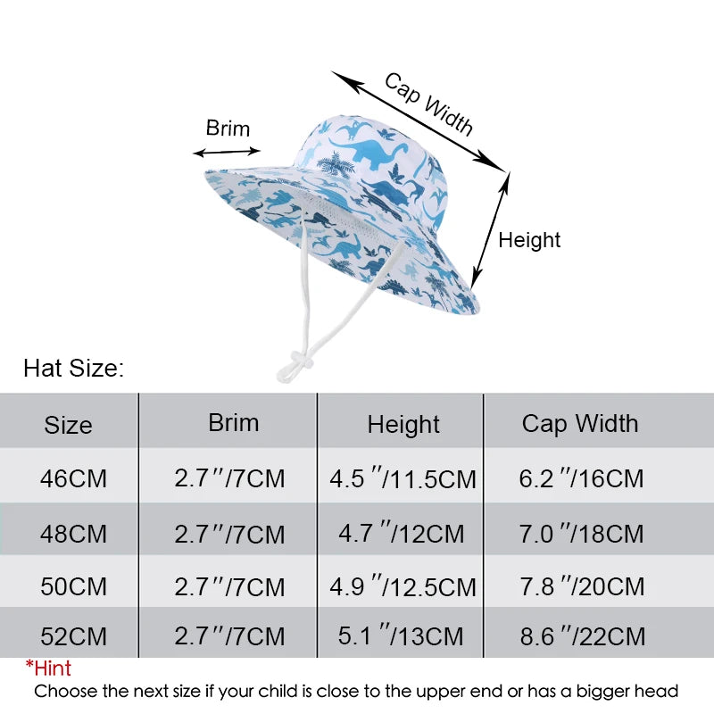DinoShade Bucket Hat – Dinosaur Sun Hat for Baby & Toddler | Summer UV Cap for Boys & Girls