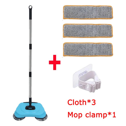 SpinSweep Floor Cleaner – Push-Type Manual Sweeper with Rotating Head | Long Handle Mop for Hardwood & Tiles