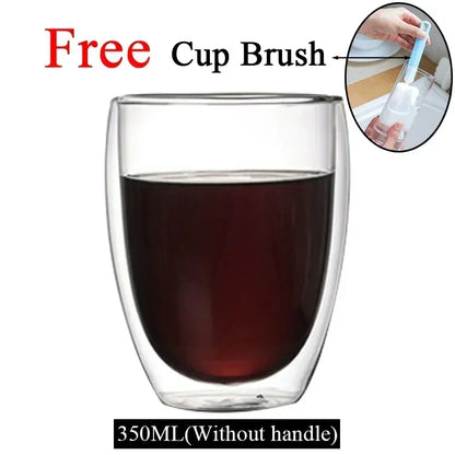 ThermoGlow Glass Cup – Borosilicate Double Wall Mug for Hot & Cold Drinks
