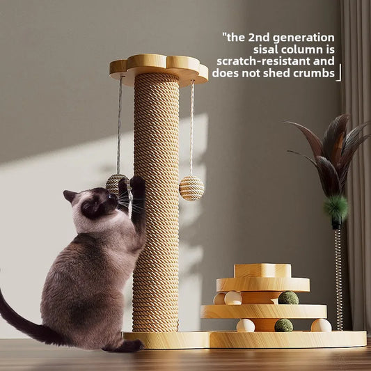 ScratchSpire™ – Self-Care Claw Board & Vertical Cat Play Pole