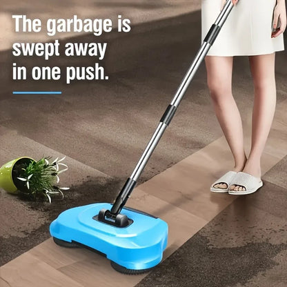 SpinSweep Floor Cleaner – Push-Type Manual Sweeper with Rotating Head | Long Handle Mop for Hardwood & Tiles