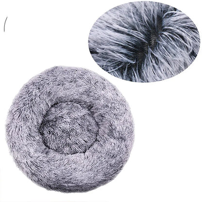 SnuggleNest Pet Bed – Round Plush Bed for Cats & Dogs (Winter Warm, 40–90cm)