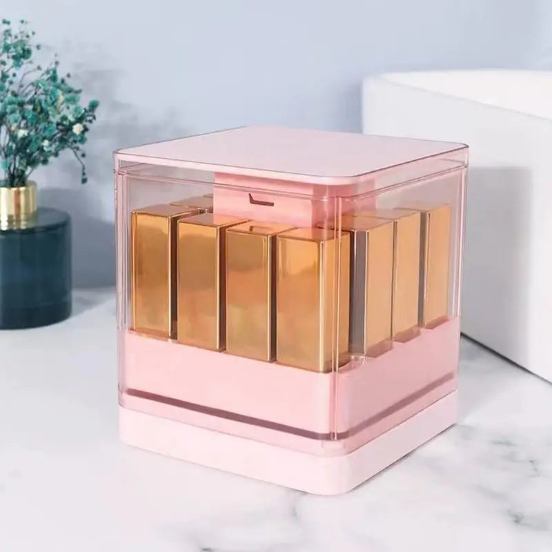 LuxeTidy™ Acrylic Lipstick & Perfume Display – Home & Travel Storage Box