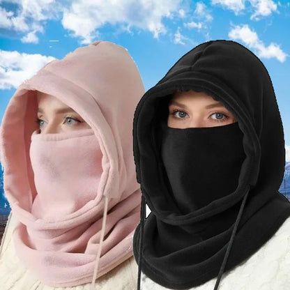 FrostEase Hooded Scarf – Warm Winter Neck Gaiter with Hood for Cycling, Skiing & Outdoor Activities