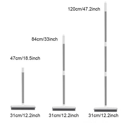 PawLift Rubber Rake – Long Handle Pet Hair Remover Broom with Squeegee | Carpet & Floor Safe