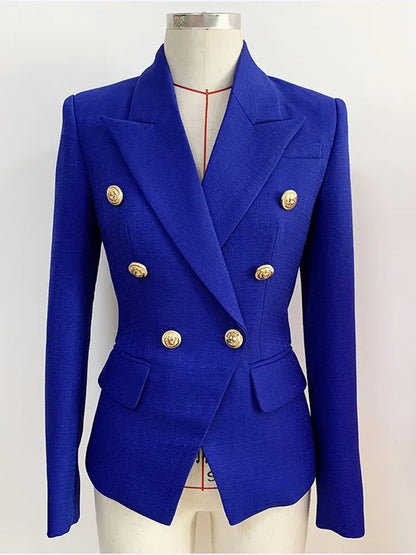 Lioness Luxe™ – Double-Breasted Mint Blazer with Baroque Details