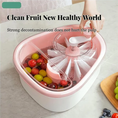 FreshSpin Bowl – Portable Fruit & Veg Washing and Drying Bowl | Hands-Free Kitchen Tool
