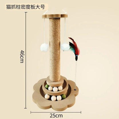 ScratchSpire™ – Self-Care Claw Board & Vertical Cat Play Pole