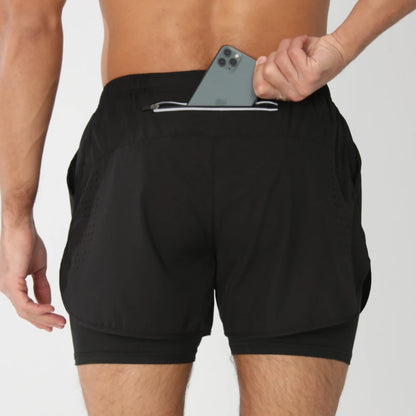 SwiftLayer™ 2-in-1 Men’s Training Shorts – Quick-Dry & Built-In Support