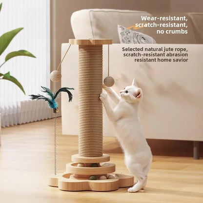 ScratchSpire™ – Self-Care Claw Board & Vertical Cat Play Pole