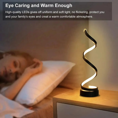GlowSpire LED Lamp – Dimmable Spiral Table Light for Home & Office Decor