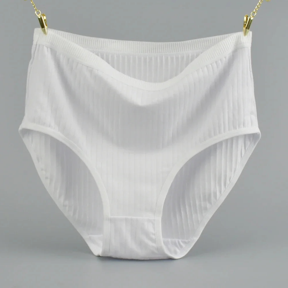 ComfyStripe Briefs – Soft Cotton High Waist Panties for Women | Breathable Plus Size Underwear