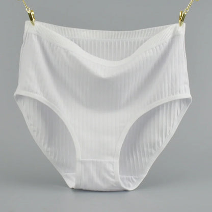 ComfyStripe Briefs – Soft Cotton High Waist Panties for Women | Breathable Plus Size Underwear