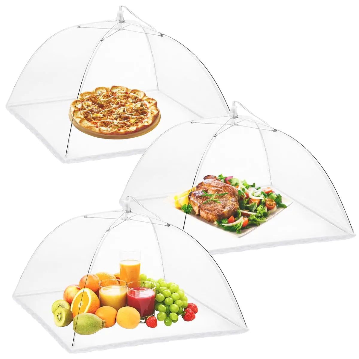 FreshGuard Picnic Covers – Collapsible Mesh Food Tents for Outdoor Use | Pop-Up Fly Nets (3/6/12 Pack)