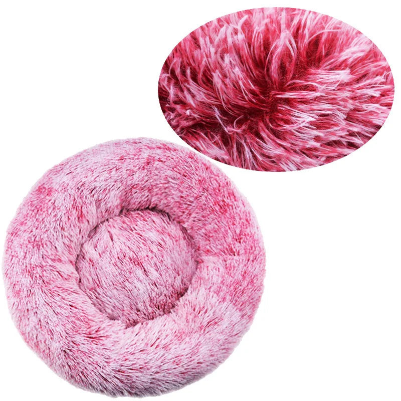 SnuggleNest Pet Bed – Round Plush Bed for Cats & Dogs (Winter Warm, 40–90cm)
