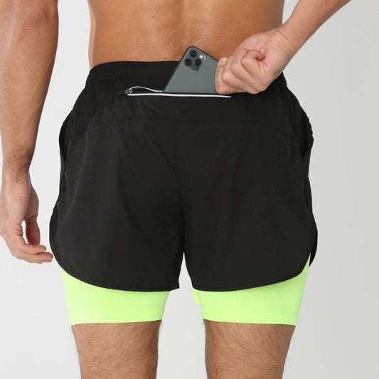 SwiftLayer™ 2-in-1 Men’s Training Shorts – Quick-Dry & Built-In Support