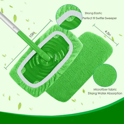 EcoWipe Mop Pads – Reusable Microfibre Cleaning Cloths for Floors & Furniture | Washable Dry Mop Rags (1/3/6pcs)