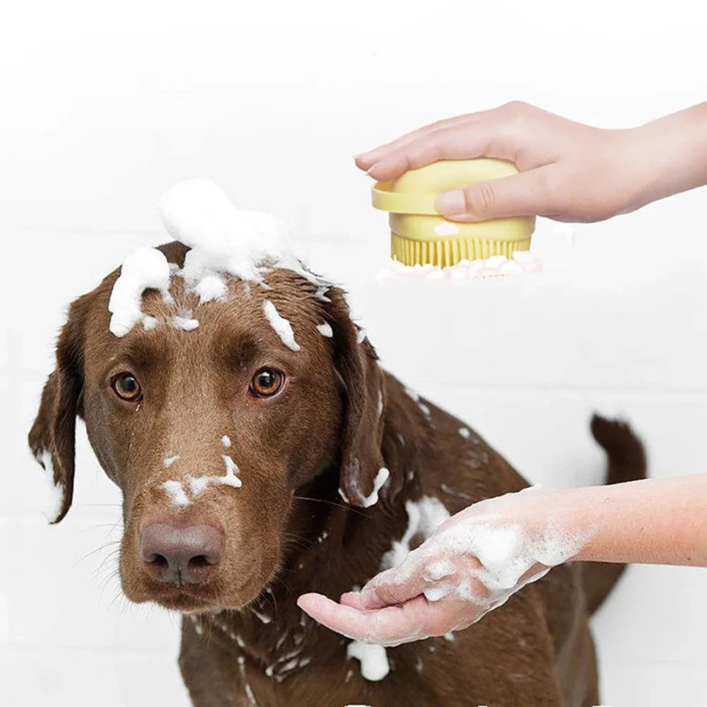 PawSoak Grooming Brush – Soft Silicone Bath & Massage Brush for Dogs and Cats