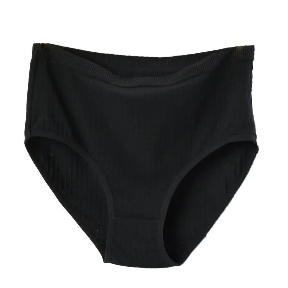 ComfyStripe Briefs – Soft Cotton High Waist Panties for Women | Breathable Plus Size Underwear